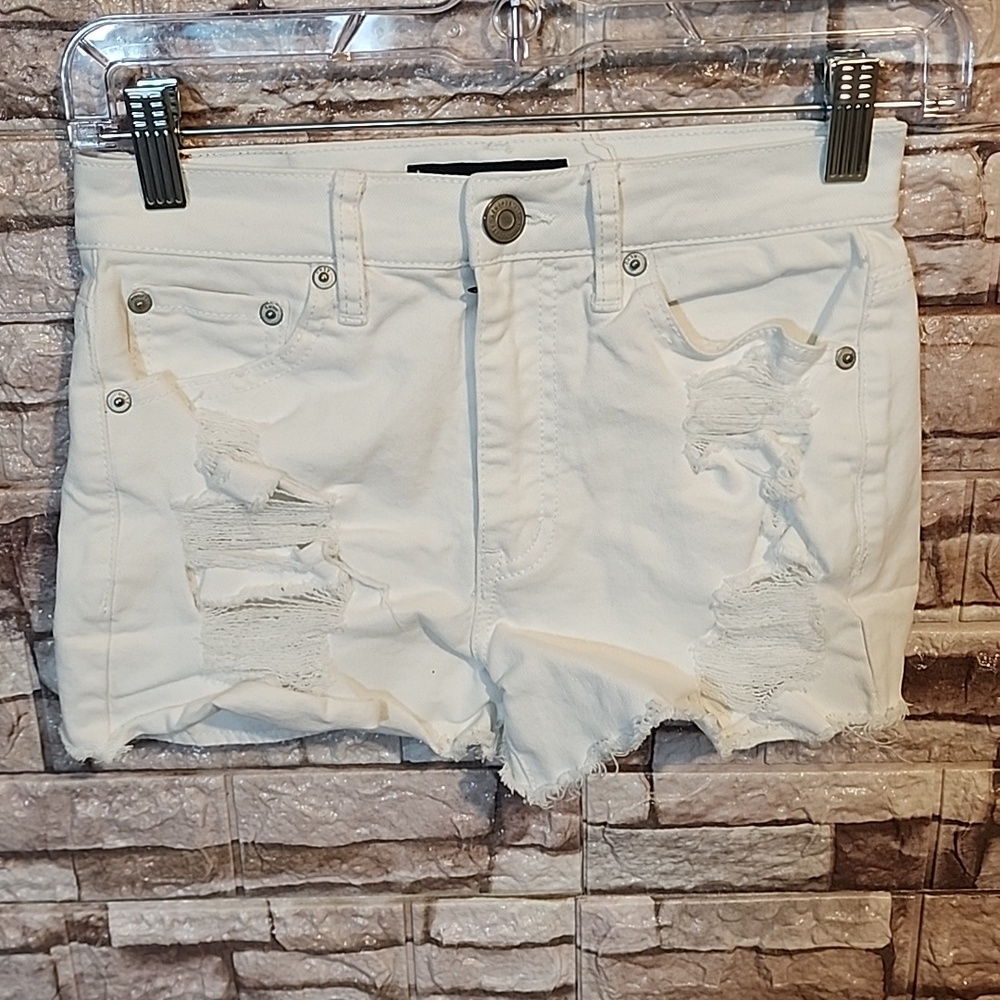 Aeropostale White Distressed Shorts Aero Cheeky Short